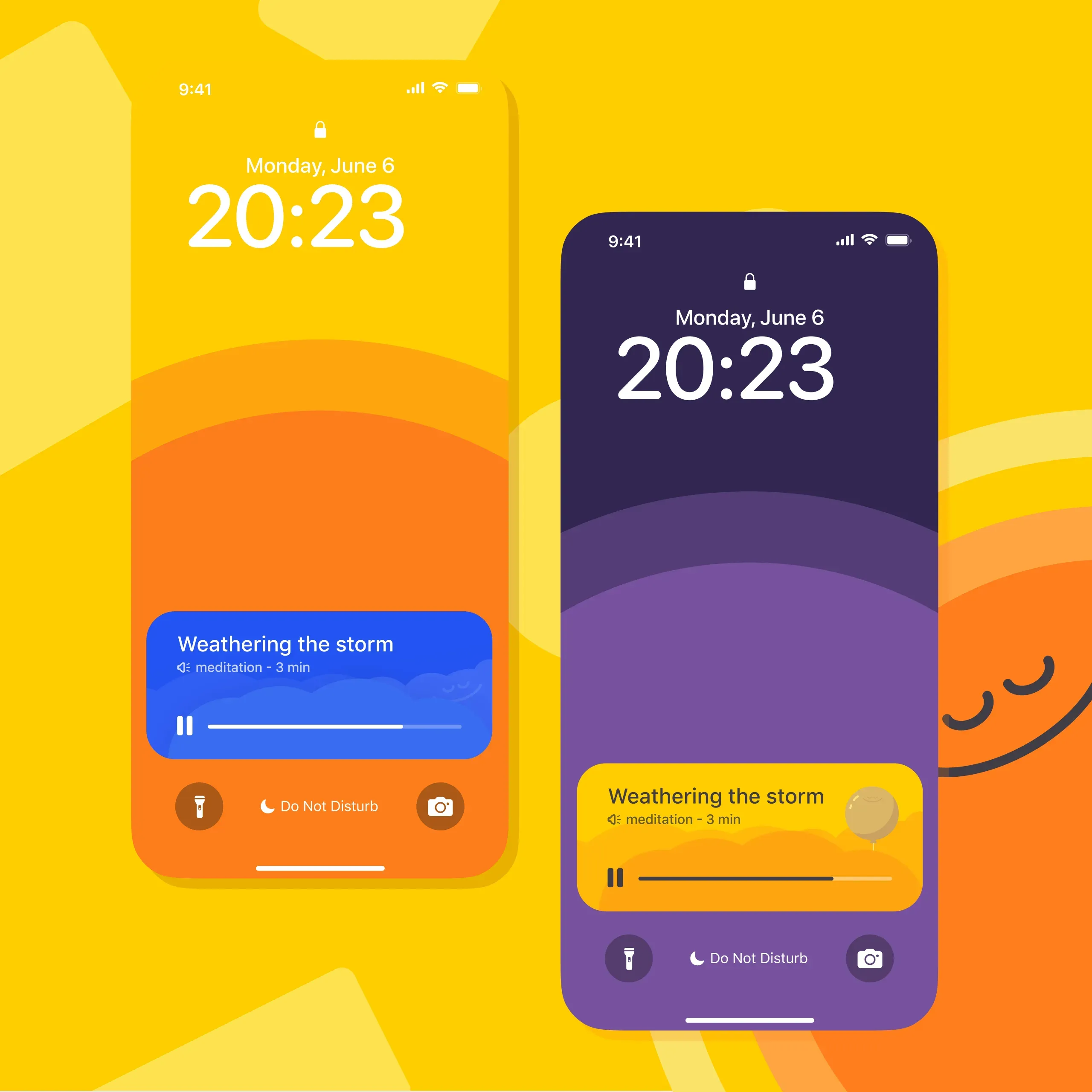 Headspace homescreen widgets, a design concept.